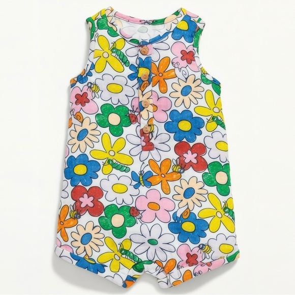 Old Navy Other - Old Navy Colorful Flower Henley Romper